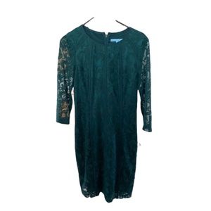 ANTONIO MELANI EMERALD GREEN FORMAL LACE DRESS